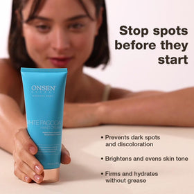 Close-up of texture of Onsen Secret hand cream for silky feel