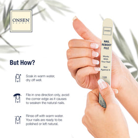 Onsen Secret Salon-smooth nail files create consistent finishes anywhere.
