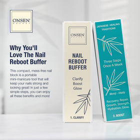 Onsen Secret Sparkle-KIT in action shows easy at-home manicure steps.