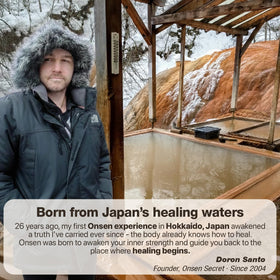 Onsen Secret vegan formula label indicating clean ingredients