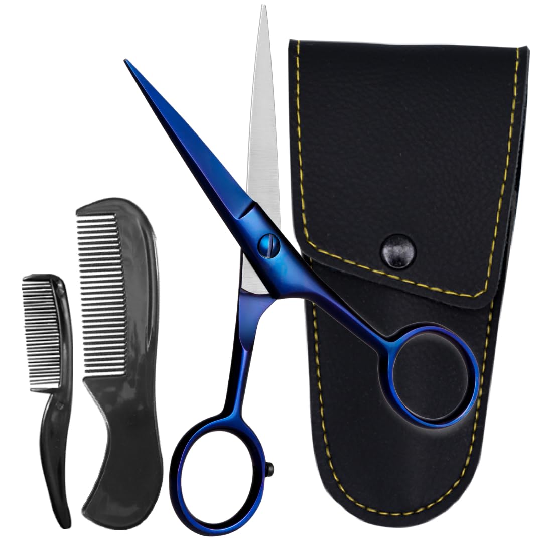 Ontaki beard scissors 5inch midnight blue offer precise grooming and a premium finish.