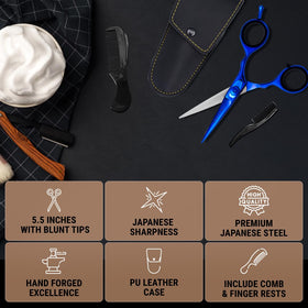 Ergonomic Ontaki grip with finger rest for comfortable long trims.