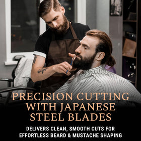 Close-up of Ontaki scissors showing razor sharp blades for snag-free grooming.