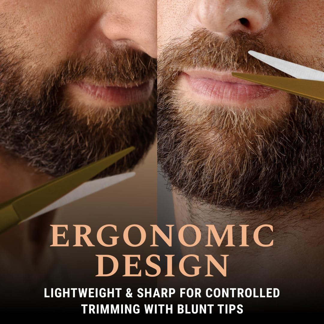 Ontaki beard scissors rubber dampener reduces snip noise.