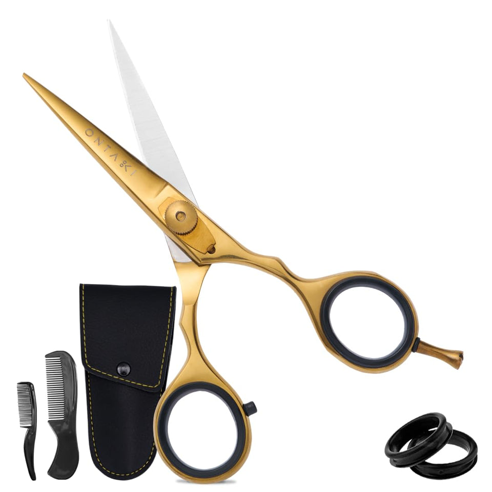 Ontaki beard scissors deliver a sharp edge for clean, precise beard trims.