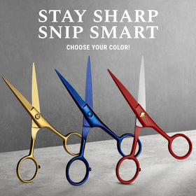 Ontaki beard scissors TSA-friendly travel kit with leather pouch.