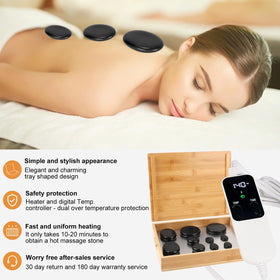 OnVisit ten basalt massage stones with smooth finish for consistent heat distribution