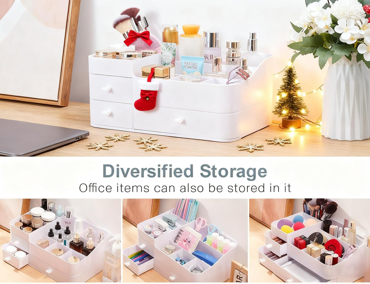 ONXE makeup organizer fits on bathroom counters for quick skincare access
