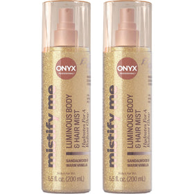 Onyx Pro Hydrating Shimmer Mist spray bottle delivers radiant glow with lightweight moisture