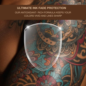 Onyx Fade Shield antioxidant extracts help maintain tattoo vibrancy during tanning