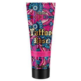Onyx Tattoo Safe Lotion bottle front shows the product for indoor tanning