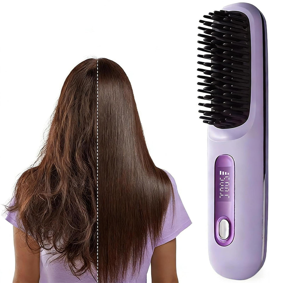 oo&ylyuelang mini hair straightener in hand, cordless travel-ready design for short hair.