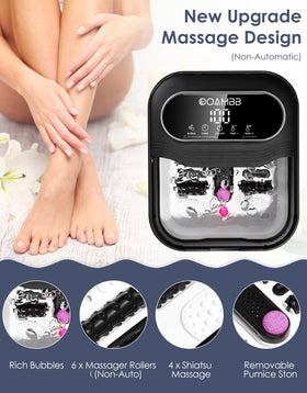 OOAMBB collapsible foot spa with massage rollers for targeted relief.