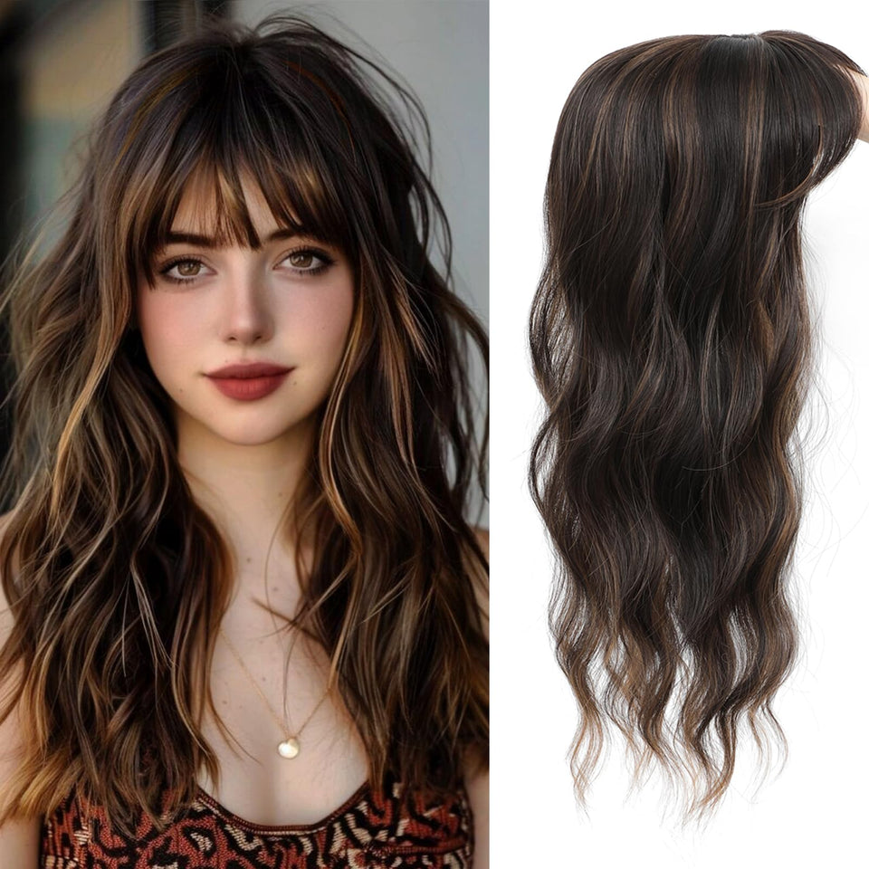OOPPOO hair topper big base 360-degree coverage showcasing natural volume for thinning crowns.