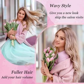 OOPPOO hair topper realistic fiber, no glue required for quick daily styling.