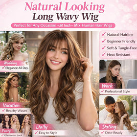 OOPPOO dark brown color-match topper blends with natural hair