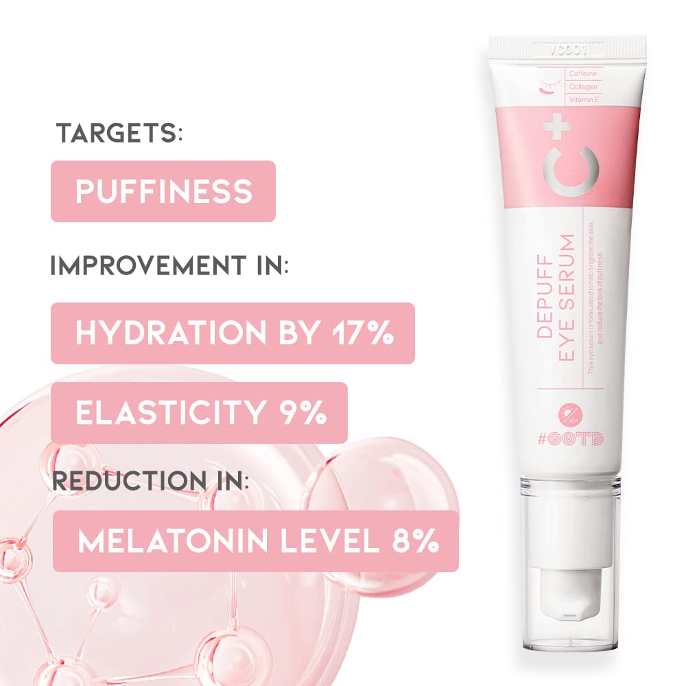OOTD caffeine under-eye cream texture shown for quick absorption, no sticky residue.