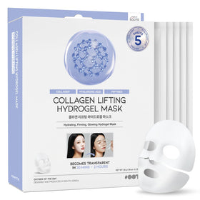 OOTD Collagen Lifting Hydrogel Mask box showing five masks for hydration and elasticity