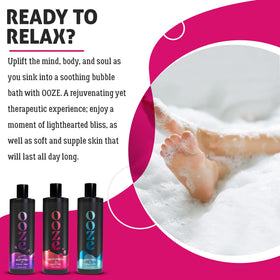 Made in USA OOZE Passion Fruit Bubble Bath packaging and origin details