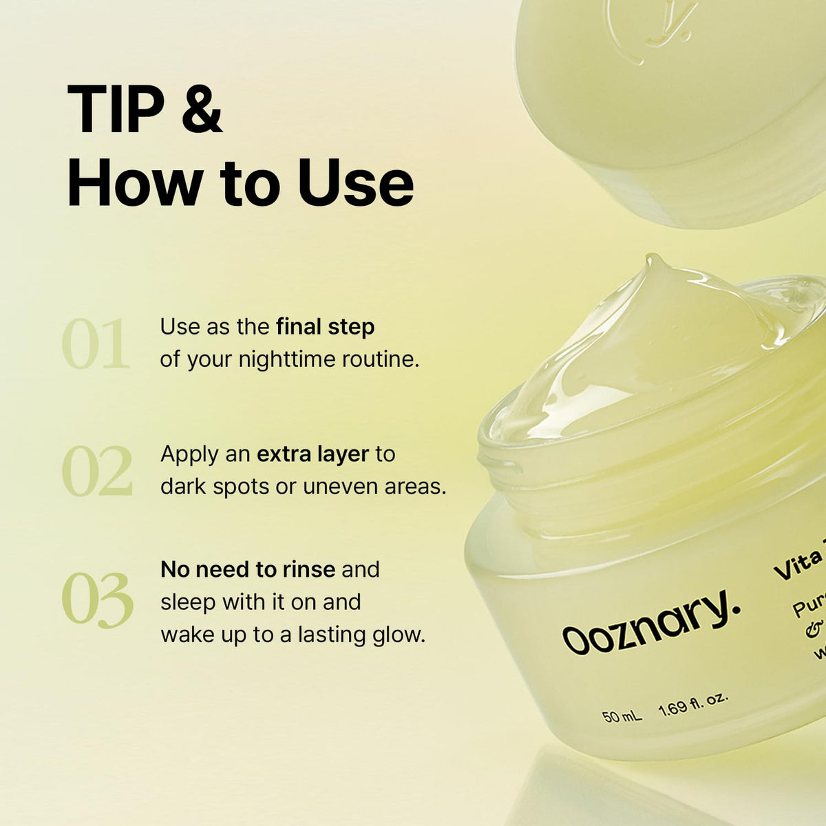 OOZNARY Vita 3 pudding cream with D Panthenol and amino acids for hydration and repair