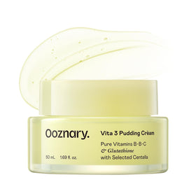 OOZNARY Vita 3 pudding cream jar closeup showing rich texture for deep overnight hydration
