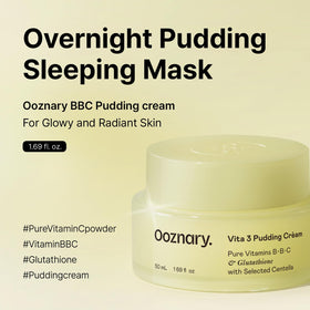 OOZNARY Vita 3 pudding cream texture swatch highlighting creamy consistency for smoothing