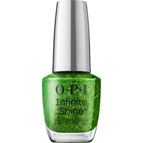 OPI CelebrATE That bottle with glittery green jelly finish for bold color.