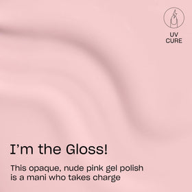 OPI GELement Im the Gloss bottle side highlights opaque nude pink color