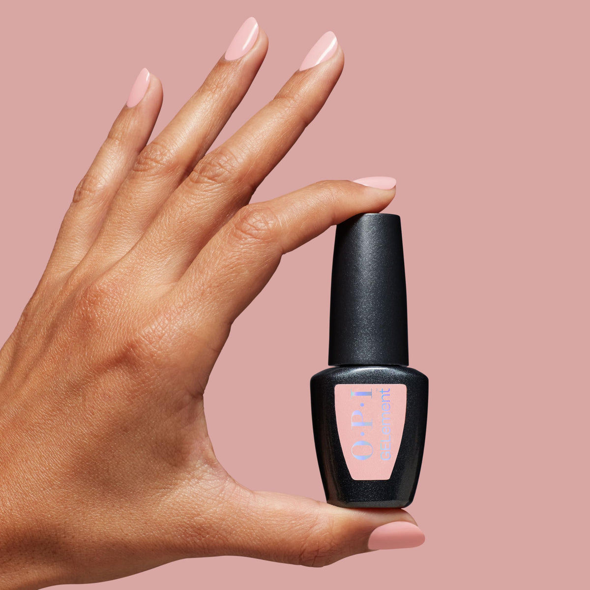 OPI GELement Im the Gloss drying in lamp suggests quick curing