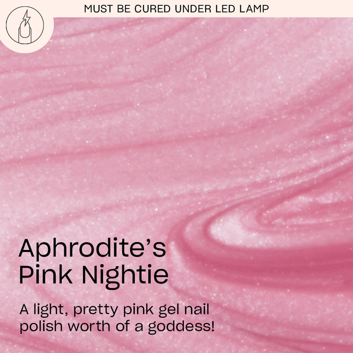 OPI GelColor Aphrodite's Pink Nightie swatch displays pearl shimmer on a natural nail.