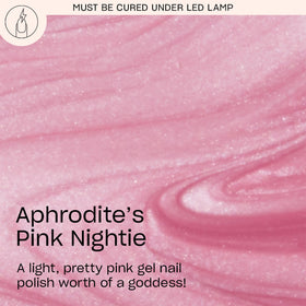 OPI GelColor Aphrodite's Pink Nightie swatch displays pearl shimmer on a natural nail.