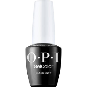 OPI GelColor Black Onyx bottle shows deep opaque finish for dramatic nails