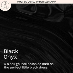 Close-up of the OPI GelColor Black Onyx cap and label highlighting premium branding
