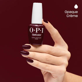 OPI GelColor Complimentary Wine glossy finish provides lasting shine