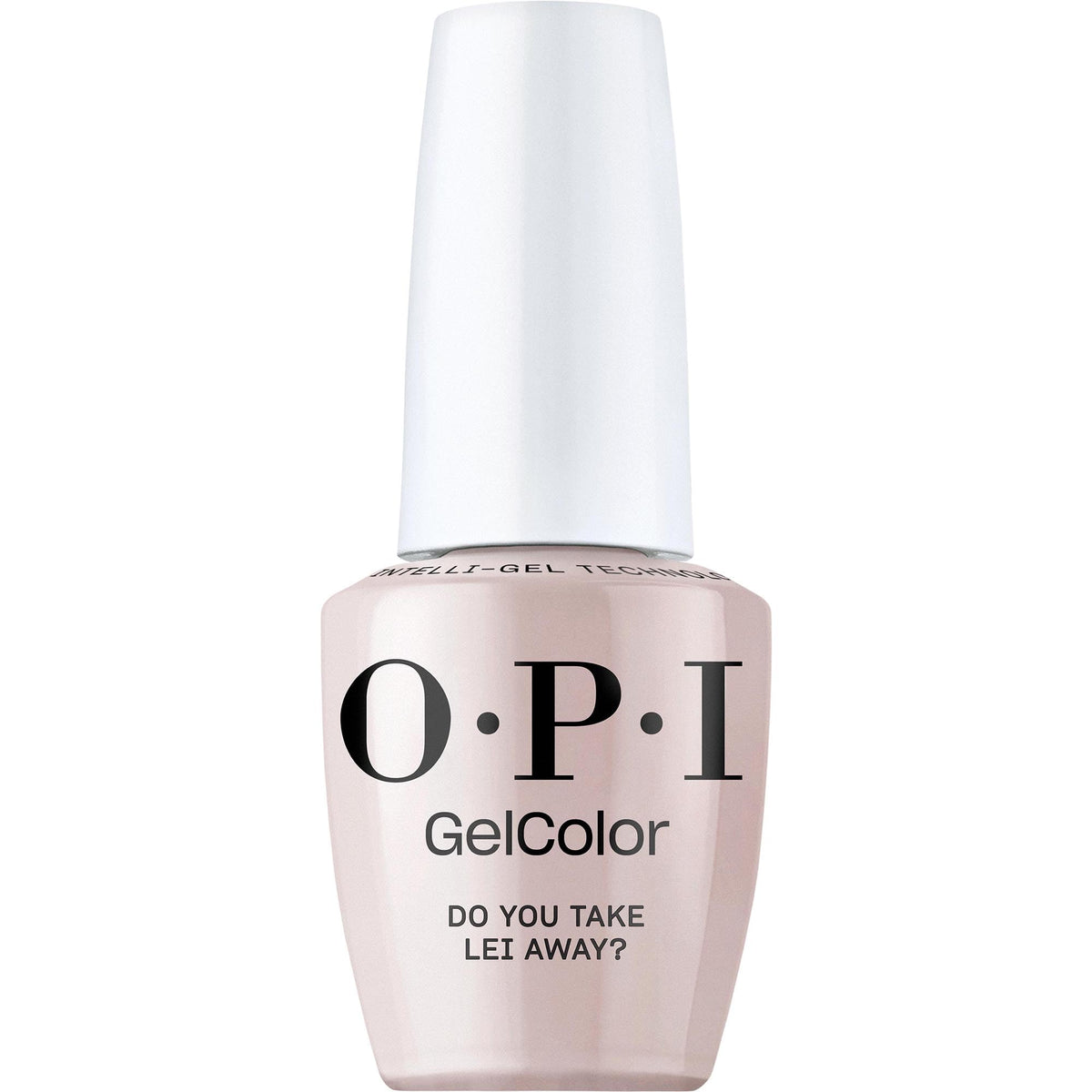 OPI GelColor Do You Take Lei Away bottle close-up showing creamy nude finish
