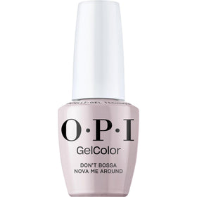OPI GelColor Don't Bossa Nova Me Around bottle front highlights long-lasting purple-gray crème finish.