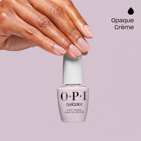 OPI GelColor brush stroke demonstrates creamy self-leveling formula for precise nail art.