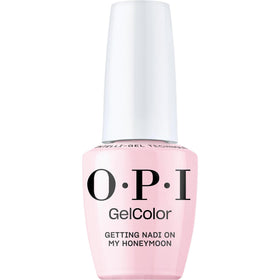 OPI GelColor Getting Nadi On My Honeymoon bottle with hibiscus pink shade, salon-grade color.
