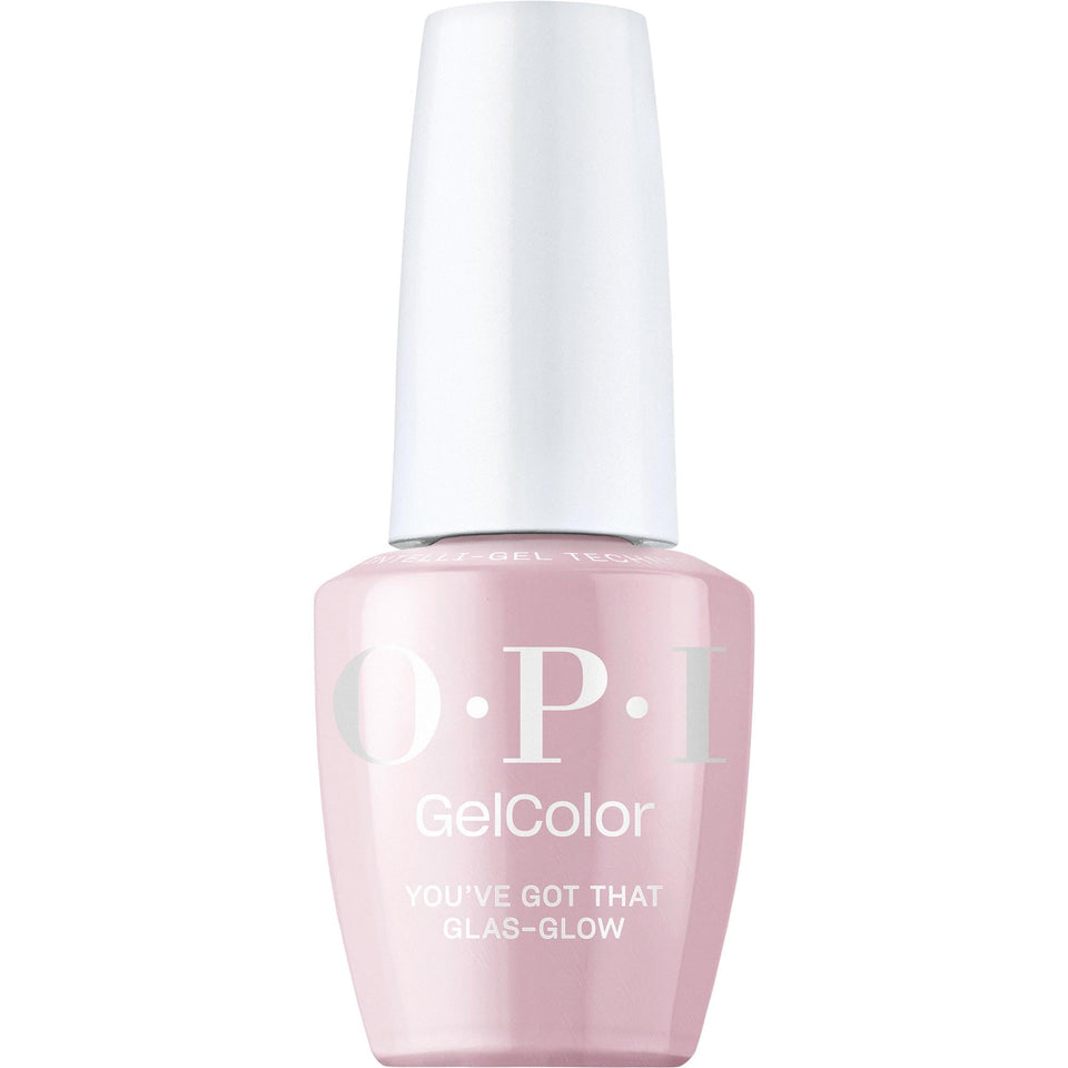 OPI GelColor Glas-glow bottle close-up showing glossy finish and long-wear potential