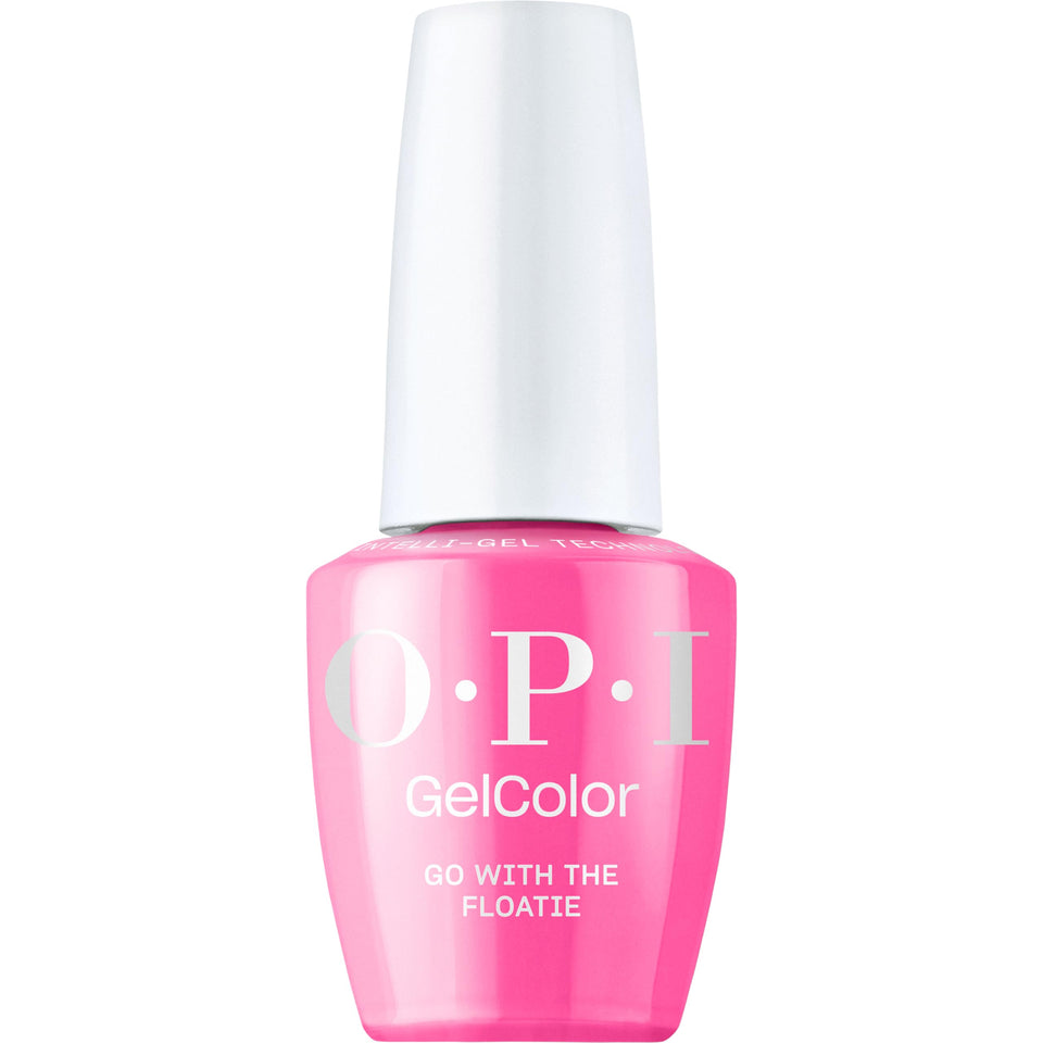 OPI GelColor Go with the Floatie bottle swatch in opaque pink crème for bold nails.