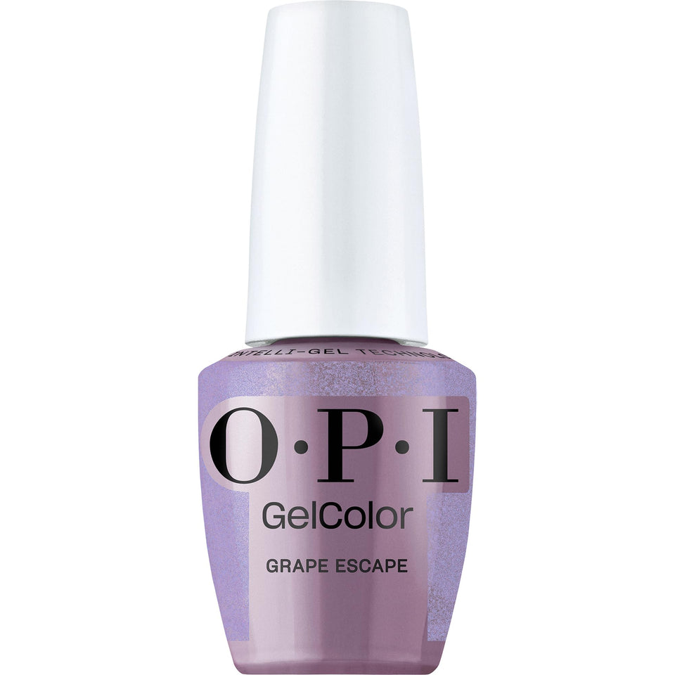 OPI GelColor Grape Escape bottle-front shows a glossy, long-lasting finish.
