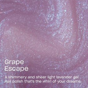 OPI GelColor Grape Escape wet-look swatch highlights shimmering lavender purple.