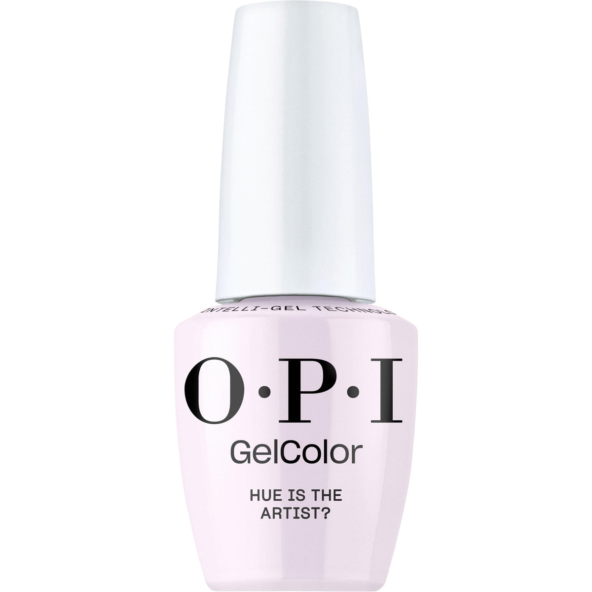 OPI GelColor Hue is the Artist bottle front with soft lavender-white crème finish