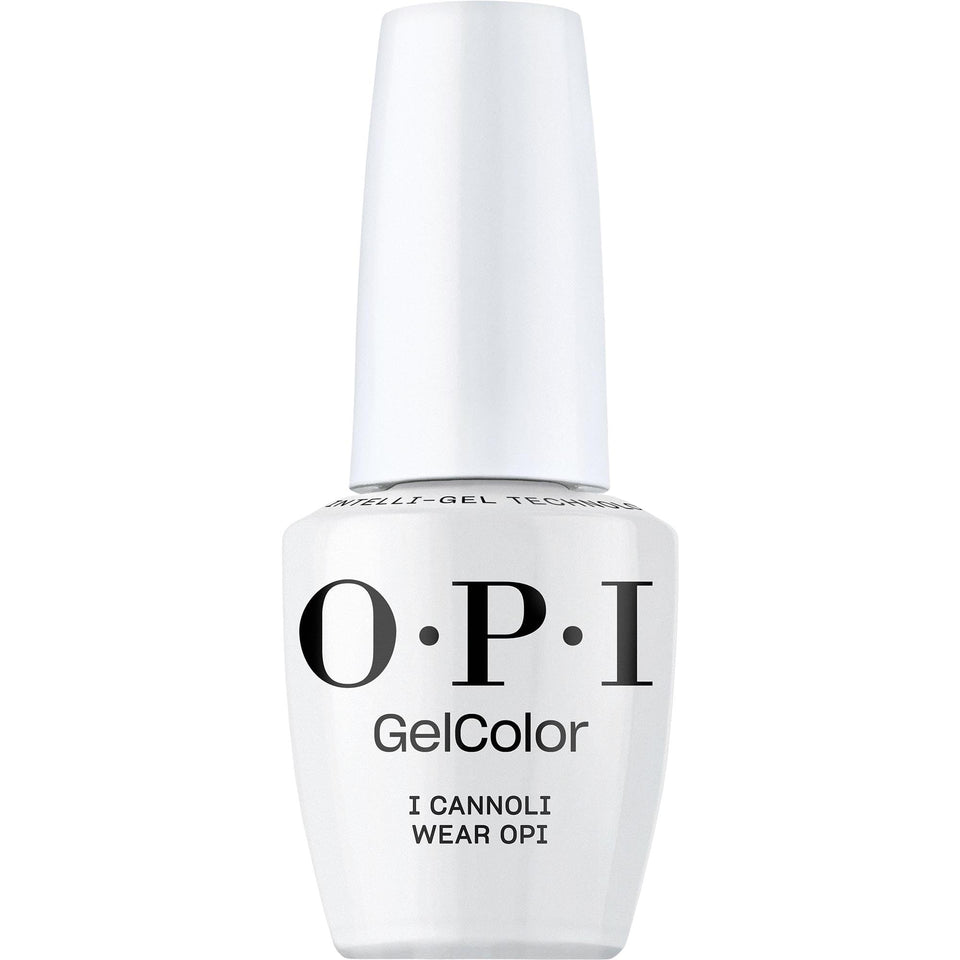 OPI GelColor I Cannoli Wear bottle shows rich opaque gray for salon-ready nails.