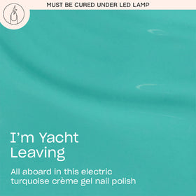 OPI GelColor I'm Yacht Leaving swatch reveals bold turquoise color and smooth coverage.