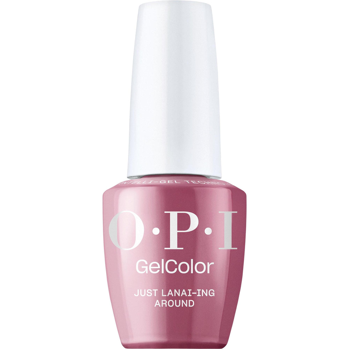 OPI GelColor Just Lanai-ing Around bottle showing deep purple crème finish for vivid color