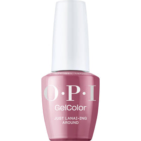 OPI GelColor Just Lanai-ing Around bottle showing deep purple crème finish for vivid color