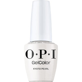 OPI GelColor Kyoto Pearl swatch shows creamy white pearl shimmer for precision color