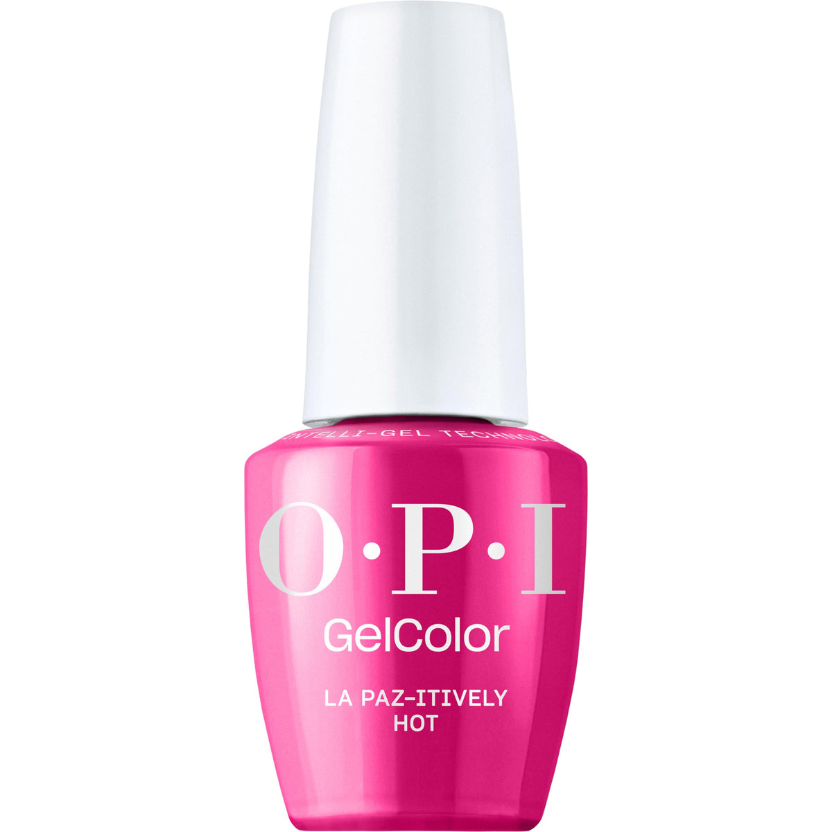 OPI GelColor La Paz-itively Hot bottle with opaque pink creme for lasting shine