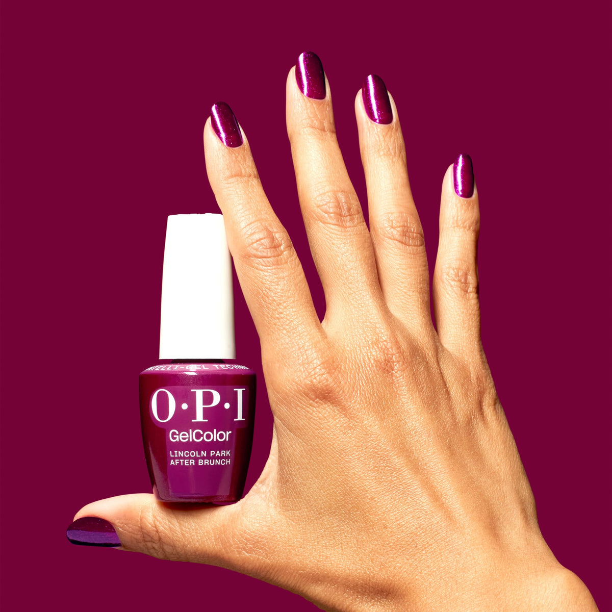 OPI GelColor Lincoln Park After Brunch brush stroke closeup reveals smooth, self-leveling application
